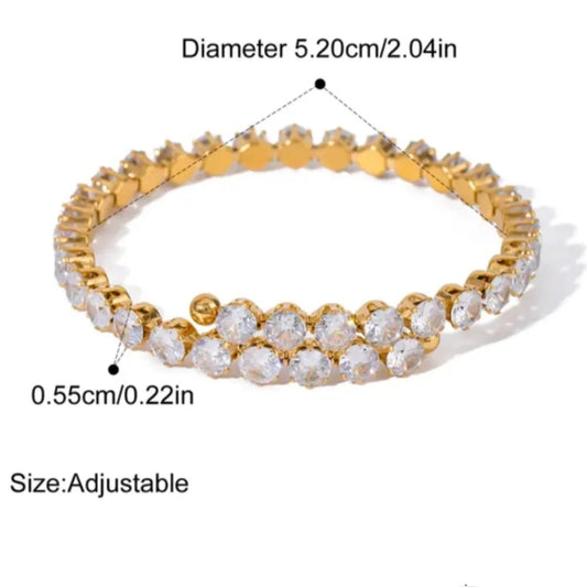 18K gold plated Double-Row Tennis Bracelet