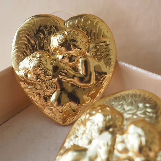 18K Gold Plated Mother Daughter Angel Earrings