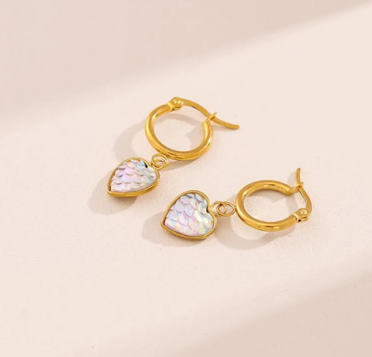 18K Gold Plated Mermaid Scaly Earrings