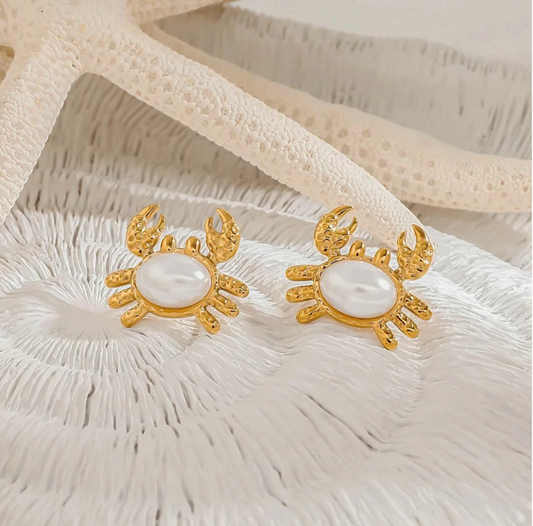PVD 18K Gold Plated Crab Earrings