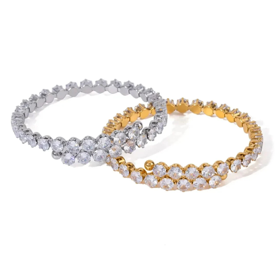 18K gold plated Double-Row Tennis Bracelet