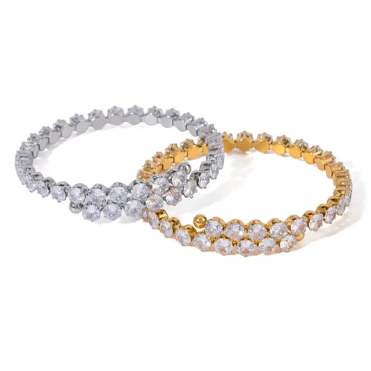 18K gold plated Double-Row Tennis Bracelet