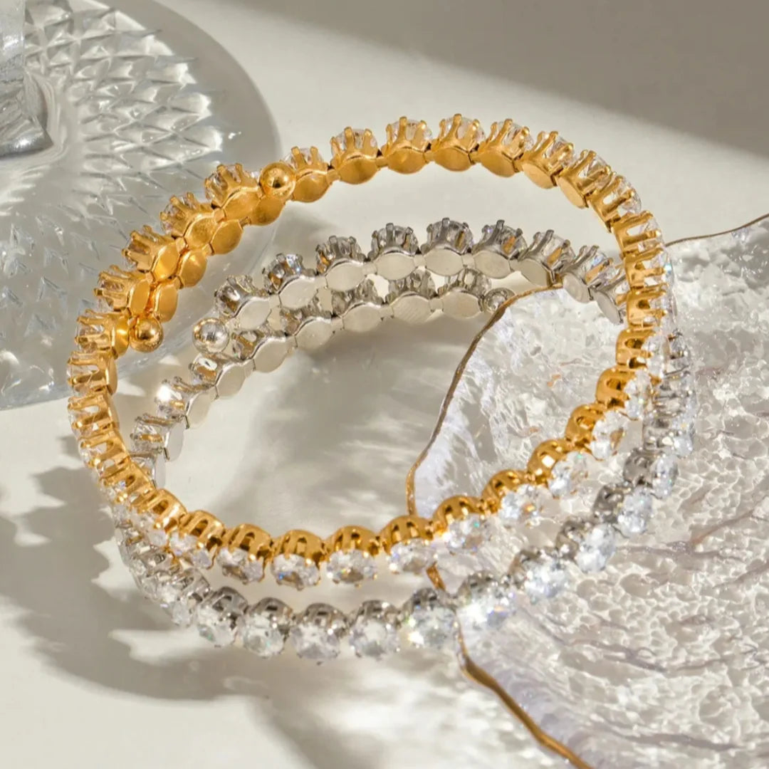 18K gold plated Double-Row Tennis Bracelet