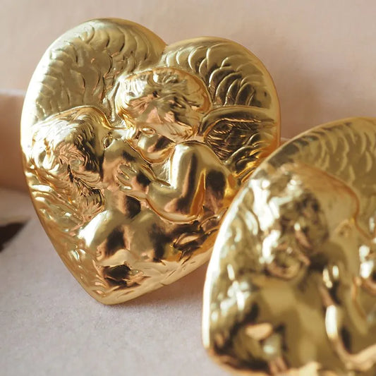 18K Gold Plated Mother Daughter Angel Earrings