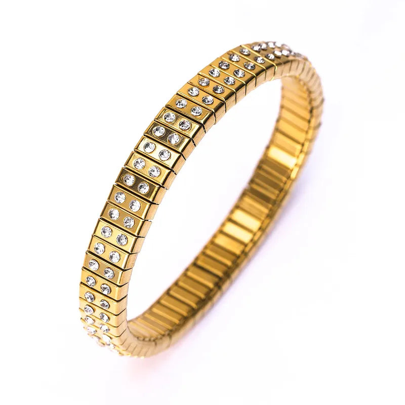 18K Gold Plated CZ Studded Italian Bracelet