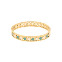 18K Gold Real Gold Plated Green White Heart bracelet