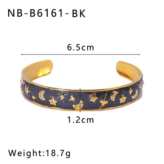 PVD Coated Real Gold Plated Celestial bracelet