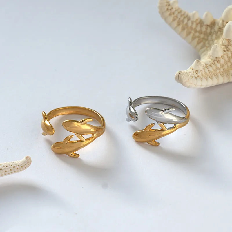 18K Gold Plated Dolphin Ring