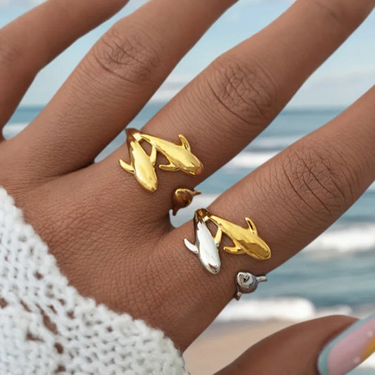 18K Gold Plated Dolphin Ring
