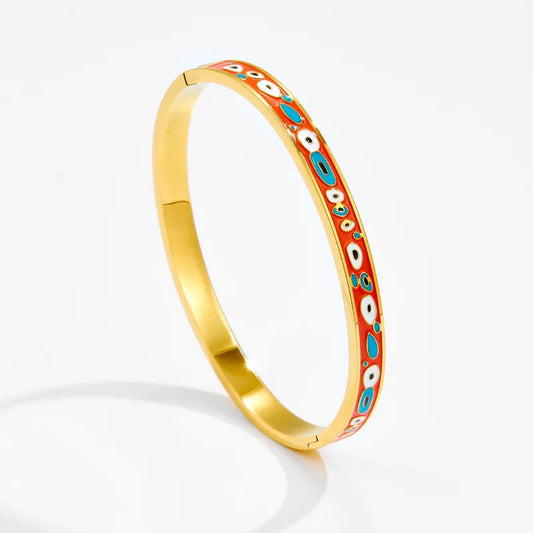 PVD Coated Real Gold Plated Luxe Geometric Enamel Bracelet