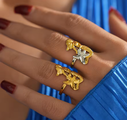 18K Gold Plated Ocean Style Little Mermaid Ring