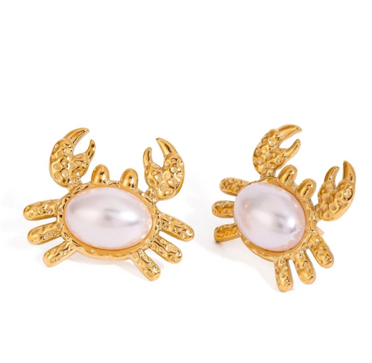 PVD 18K Gold Plated Crab Earrings