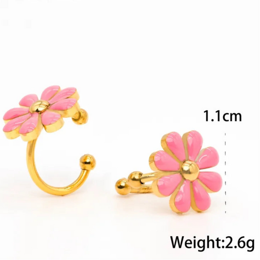 PVD Coated Real Gold Plated Flower Daisy Ear Cuffs
