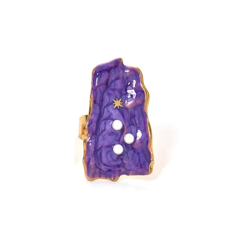 18K Gold Plated Celestial Galaxy Ring