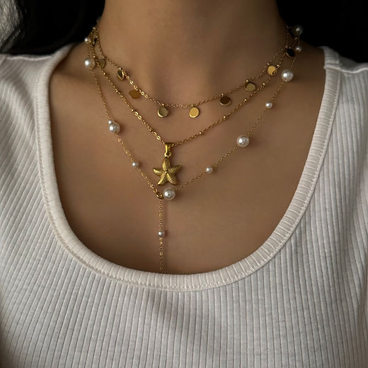 Gold Disc Necklace - 18K Gold Plated