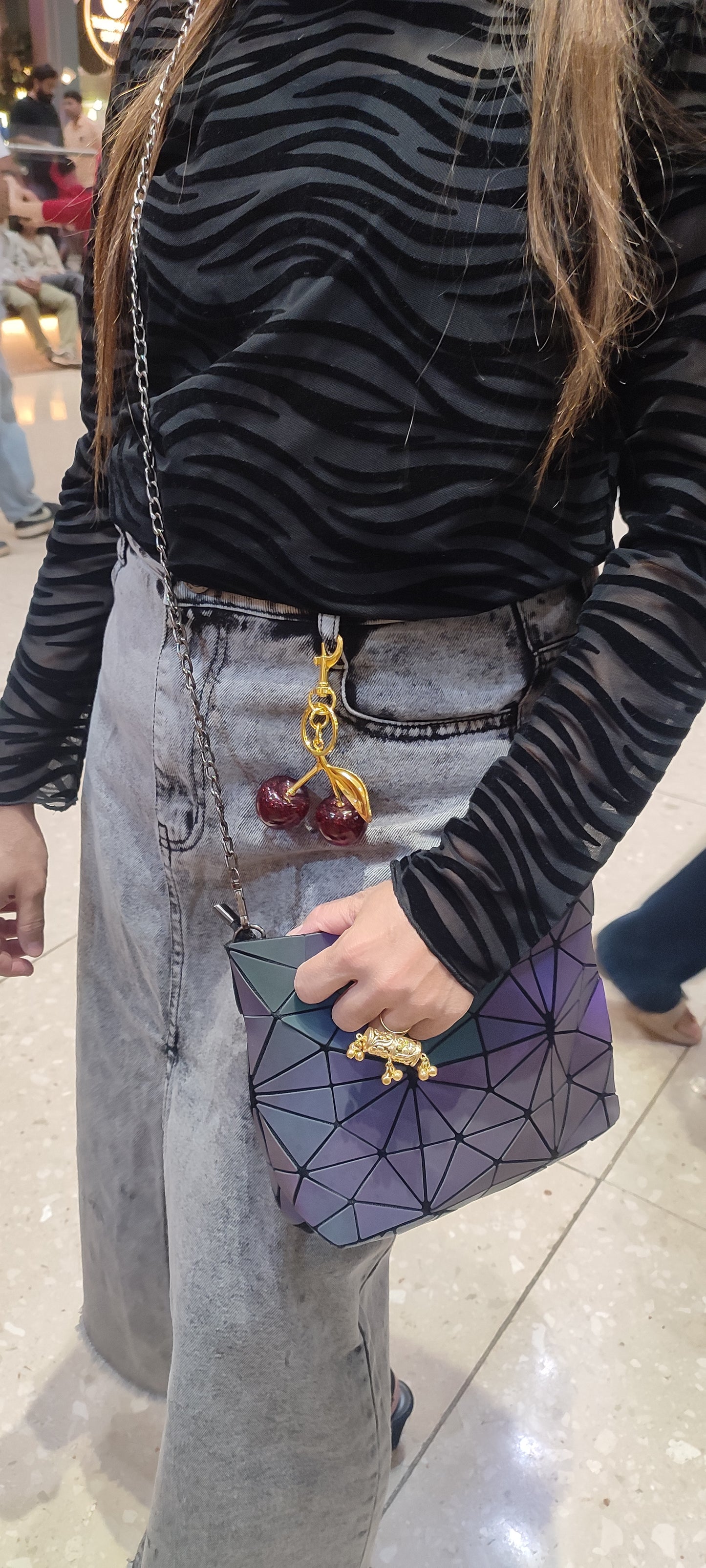 18K Gold Plated Cherry Bag Charm