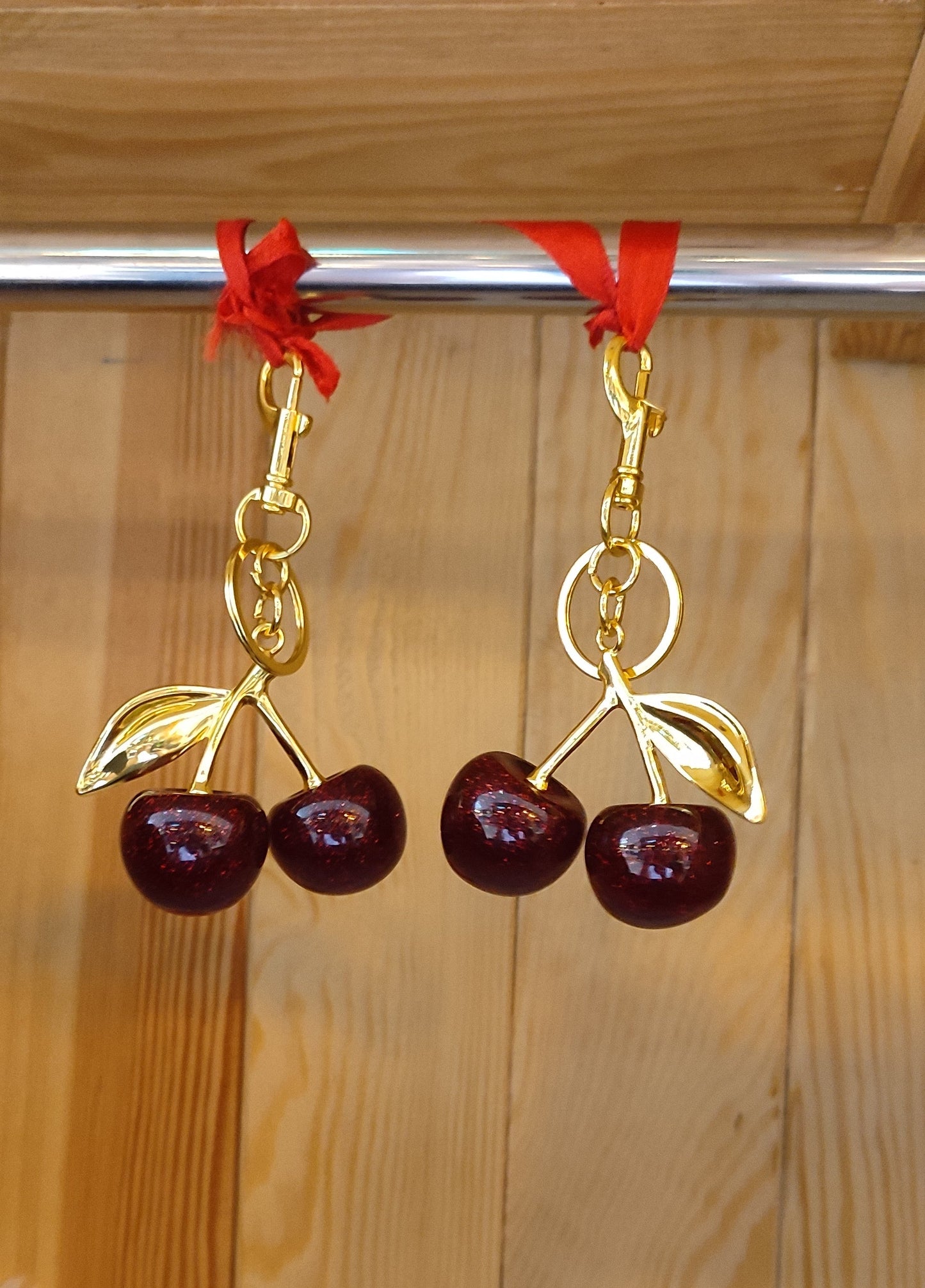 18K Gold Plated Cherry Bag Charm