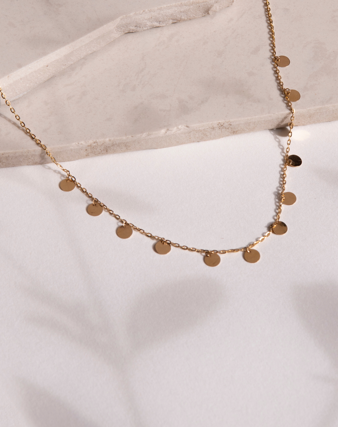 Gold Disc Necklace - 18K Gold Plated