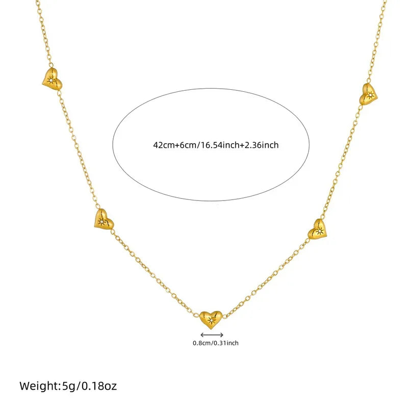 Delicate 18K Gold Plated Heart Necklace