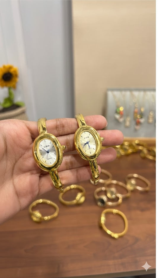 18K Gold Plated Watch for Men & Women | Water-Resistant Stainless Steel Timepiece