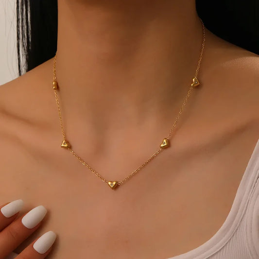 Delicate 18K Gold Plated Heart Necklace