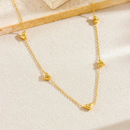 Delicate 18K Gold Plated Heart Necklace