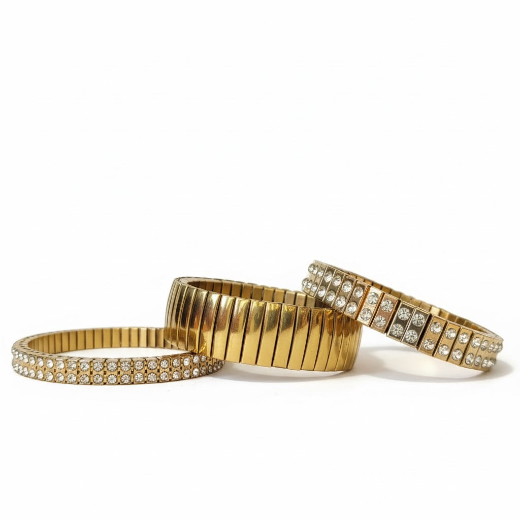 18K Gold Plated CZ Studded Italian Bracelet