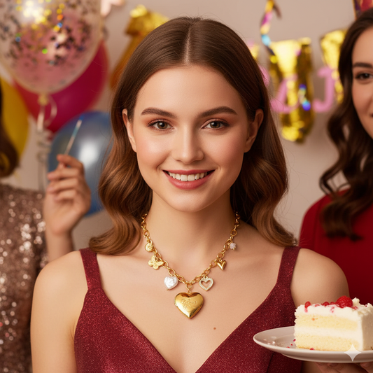 PVD 18K Gold Plated Love Photo Locket Charms Necklace